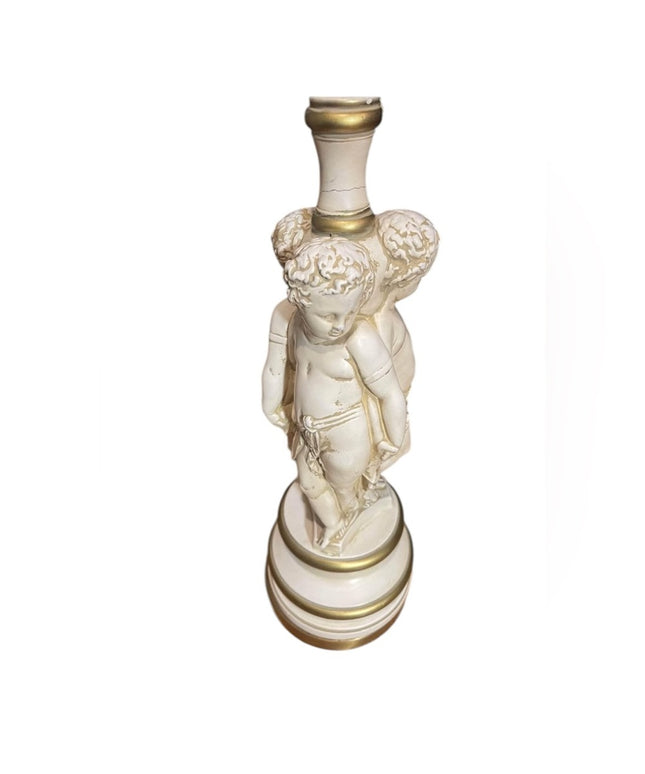 Vintage 3 Cherub Neoclassical Figurine Lamp Base plaster