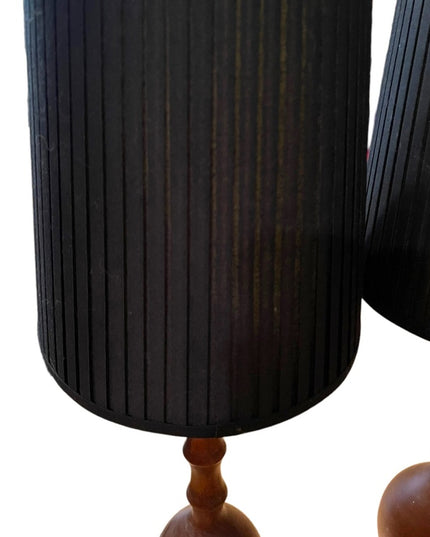 Set of 2 EQ3 Bedside Table Baton Lamps Wood black shades desk