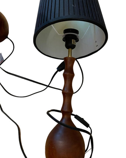 Set of 2 EQ3 Bedside Table Baton Lamps Wood black shades desk
