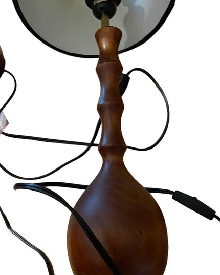 Set of 2 EQ3 Bedside Table Baton Lamps Wood black shades desk