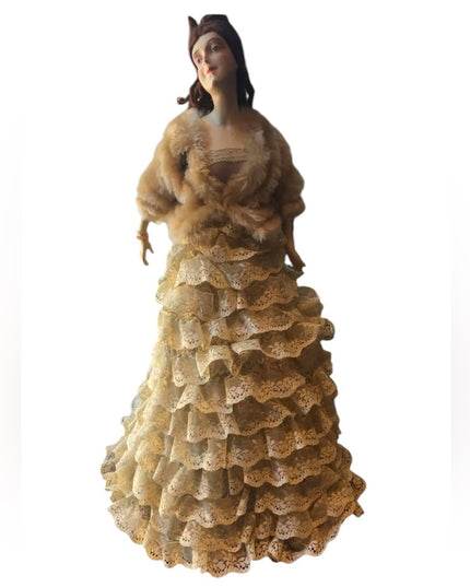 Rare Antique Munzwelite lady Boudoir Lamp