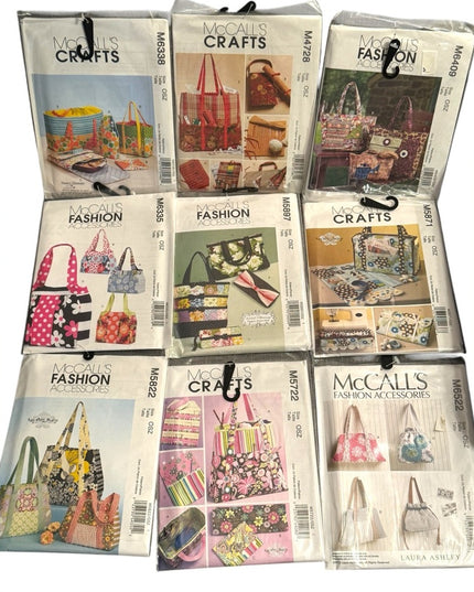 NEW UNCUT 9 Pcs Fashion Accessories Bag Tote purse Pattern Sewing LOT