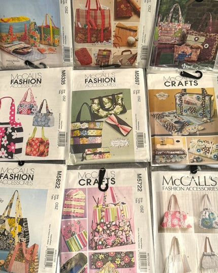 NEW UNCUT 9 Pcs Fashion Accessories Bag Tote purse Pattern Sewing LOT