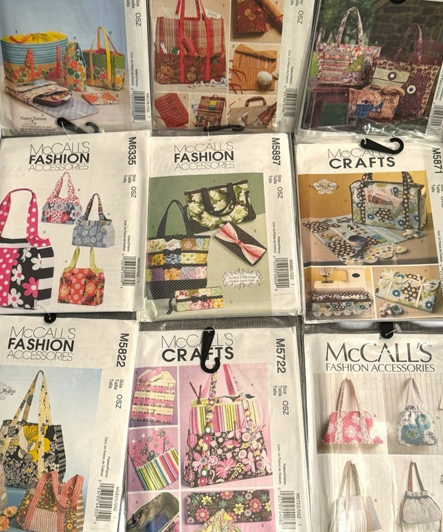 NEW UNCUT 9 Pcs Fashion Accessories Bag Tote purse Pattern Sewing LOT
