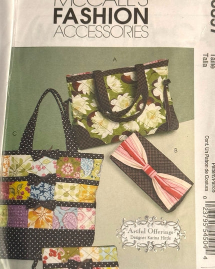 NEW UNCUT 9 Pcs Fashion Accessories Bag Tote purse Pattern Sewing LOT