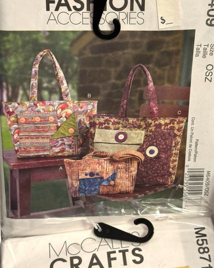 NEW UNCUT 9 Pcs Fashion Accessories Bag Tote purse Pattern Sewing LOT