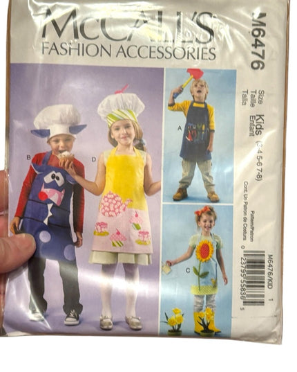 NEW UNCUT Childrens Sewing Pattern Apron LOT 4 pcs Kids