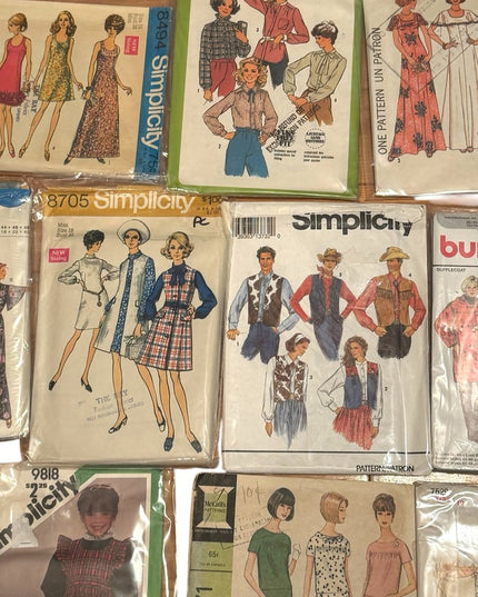 Vintage Sewing Pattern LOT Cut & Uncut Adult & Child 13 pcs