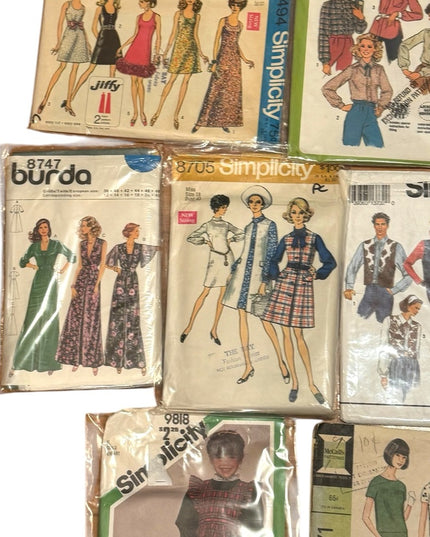 Vintage Sewing Pattern LOT Cut & Uncut Adult & Child 13 pcs