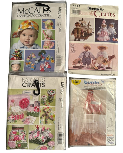 NEW UNCUT Sewing Craft Pattern Bundle - McCall's and Simplicity LOT of 4
