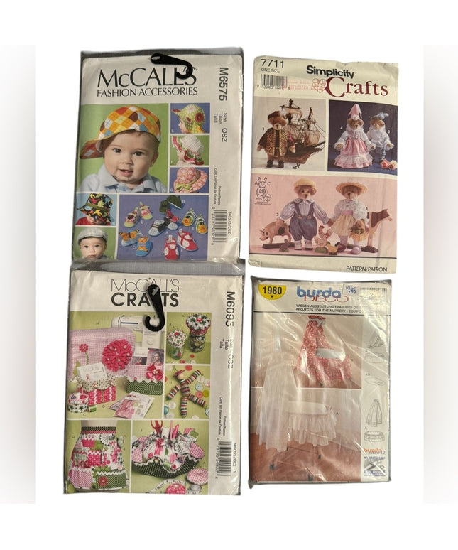 NEW UNCUT Sewing Craft Pattern Bundle - McCall's and Simplicity LOT of 4