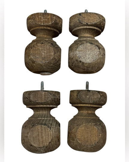 Rustic Brown Antique solid Wooden replacement furniture Legs Screw on