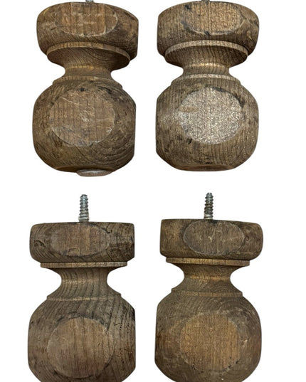 Rustic Brown Antique solid Wooden replacement furniture Legs Screw on