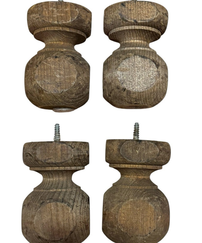 Rustic Brown Antique solid Wooden replacement furniture Legs Screw on
