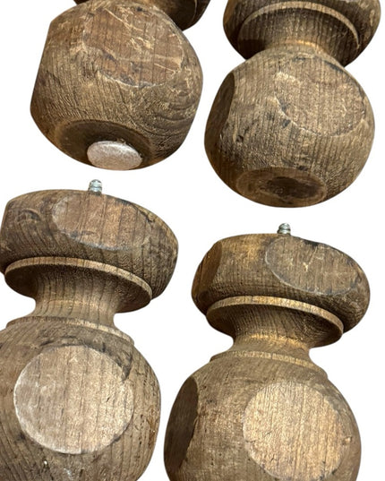 Rustic Brown Antique solid Wooden replacement furniture Legs Screw on
