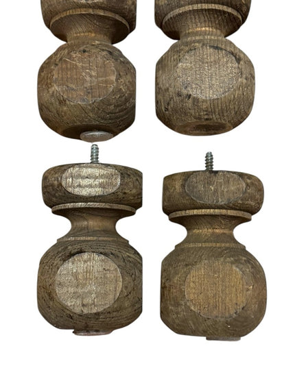 Rustic Brown Antique solid Wooden replacement furniture Legs Screw on