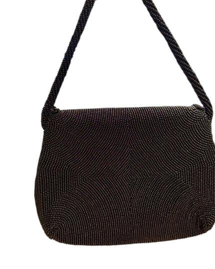 Elegant Vintage Black Walborg Beaded Women's mini wristlet purse bag