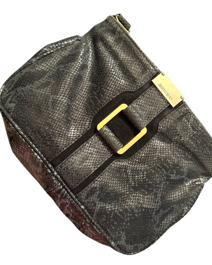 Jimmy Choo Black Snakeskin Leather Clutch