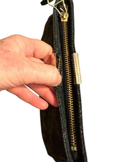 Jimmy Choo Black Snakeskin Leather Clutch