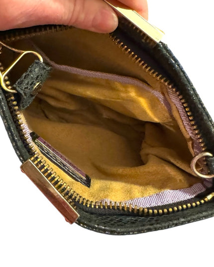 Jimmy Choo Black Snakeskin Leather Clutch