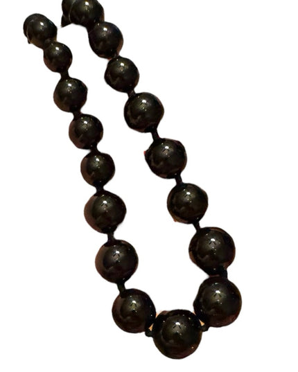 Elegant Black ONYX Graduated Beaded  LUCAS LAMETH Necklace Sterling Silver 925