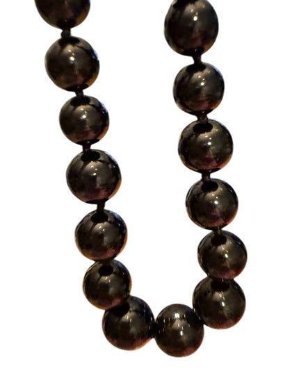 Elegant Black ONYX Graduated Beaded  LUCAS LAMETH Necklace Sterling Silver 925