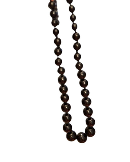 Elegant Black ONYX Graduated Beaded  LUCAS LAMETH Necklace Sterling Silver 925