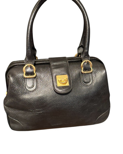 Elegant Vintage Flavi Vismano ITALY Black Leather Doctors Handbag purse