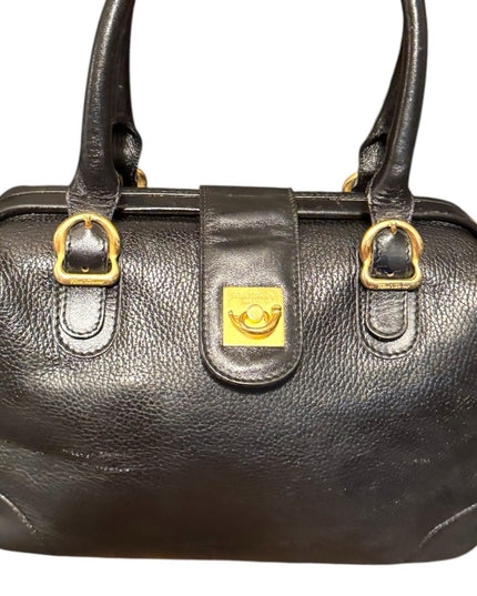 Elegant Vintage Flavi Vismano ITALY Black Leather Doctors Handbag purse