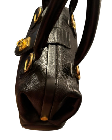 Elegant Vintage Flavi Vismano ITALY Black Leather Doctors Handbag purse