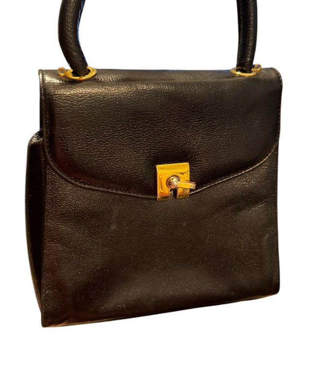 Elegant Vintage Pamela Italy fancy Italian  Black Handbag purse