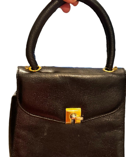 Elegant Vintage Pamela Italy fancy Italian  Black Handbag purse