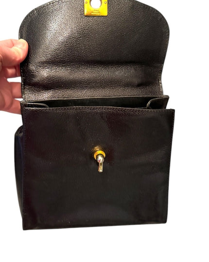 Elegant Vintage Pamela Italy fancy Italian  Black Handbag purse