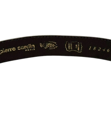 Vintage Pierre Cardin Black Leather Belt with Gold Buckle