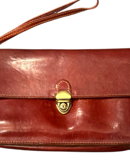 Vintage Canadian Brown Leather Clutch with Wrist Strap All in 1 Mens or womens