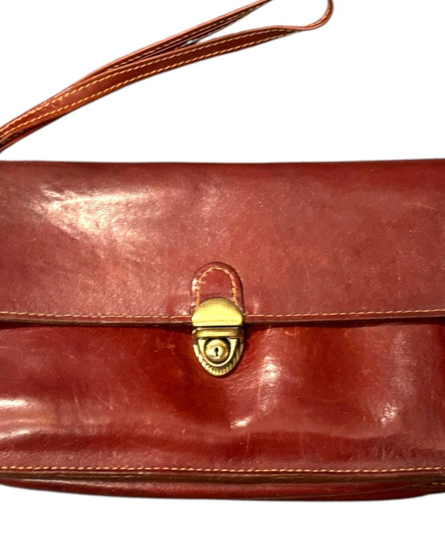 Vintage Canadian Brown Leather Clutch with Wrist Strap All in 1 Mens or womens