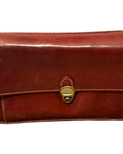 Vintage Canadian Brown Leather Clutch with Wrist Strap All in 1 Mens or womens