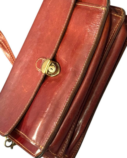 Vintage Canadian Brown Leather Clutch with Wrist Strap All in 1 Mens or womens