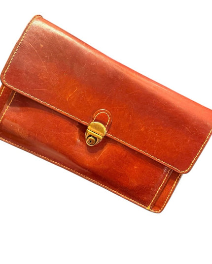 Vintage Canadian Brown Leather Clutch with Wrist Strap All in 1 Mens or womens