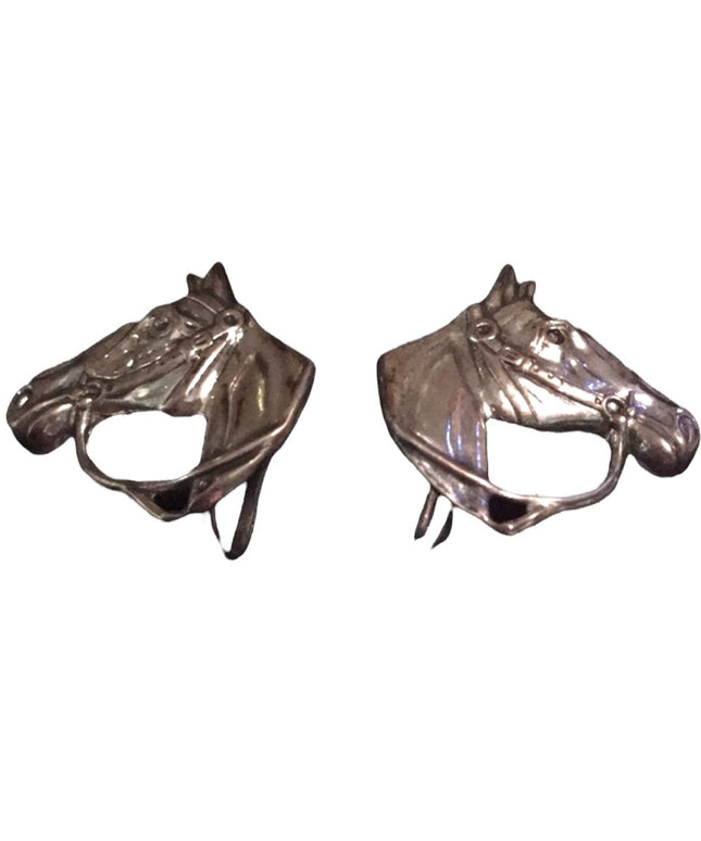 Stunning Vintage  Beau Sterling siver  HORSE screw back earrings 925