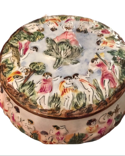 Vintage Capodimonte Italy Trinket box ceramic