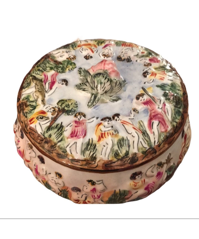 Vintage Capodimonte Italy Trinket box ceramic