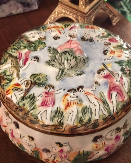 Vintage Capodimonte Italy Trinket box ceramic
