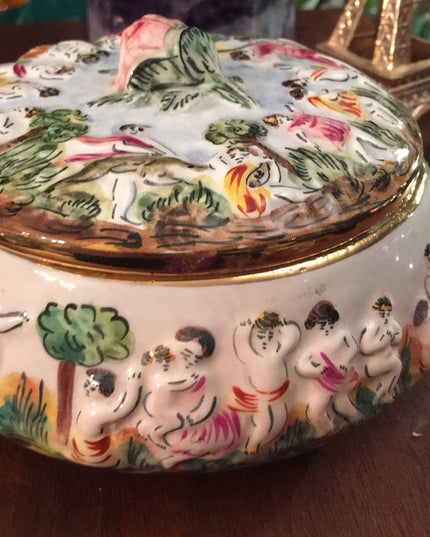 Vintage Capodimonte Italy Trinket box ceramic