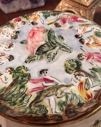 Vintage Capodimonte Italy Trinket box ceramic
