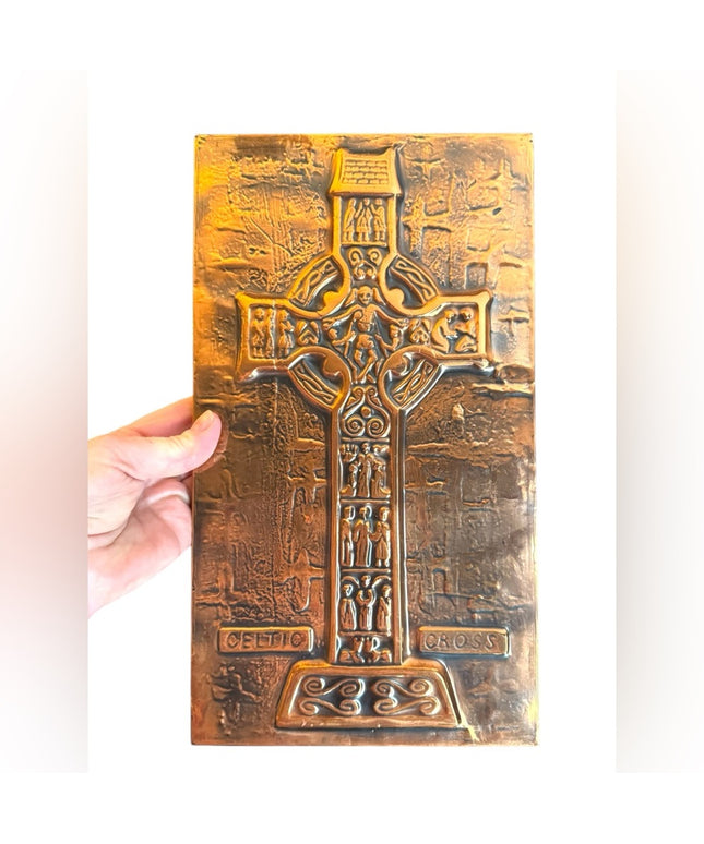 Vintage handwrought Rathbanna copper Celtic cross wall art Celtic Cross Copper