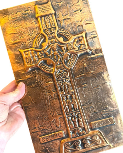 Vintage handwrought Rathbanna copper Celtic cross wall art Celtic Cross Copper