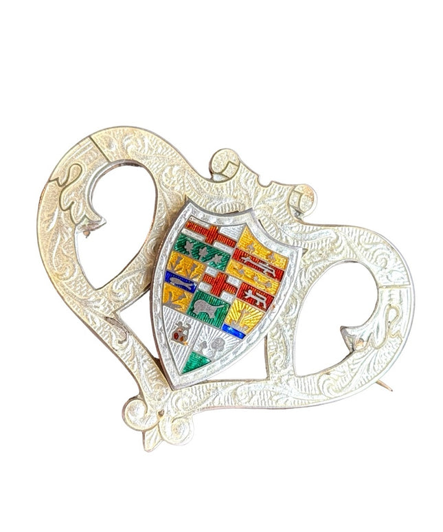 RARE Antique Sterling Silver 925 Enameled Canada Provinces fancy Brooch