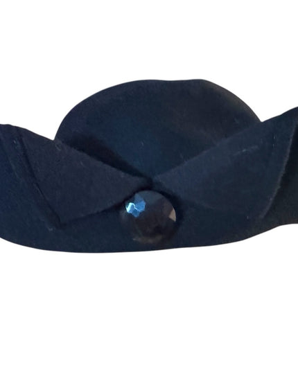 Elegant Vintage 1960s Georgette Black felt fancy Women's Hat