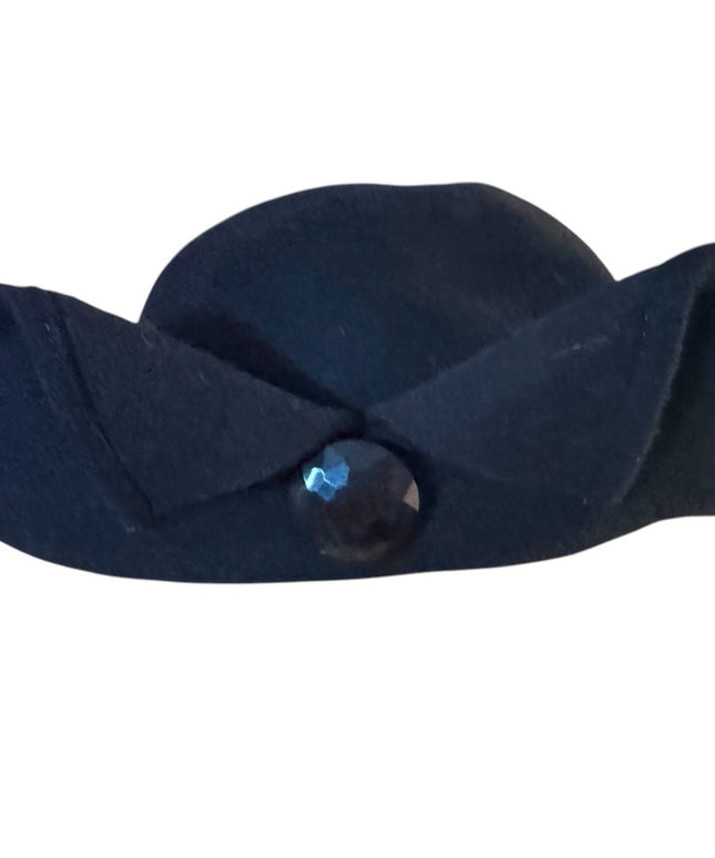 Elegant Vintage 1960s Georgette Black felt fancy Women's Hat